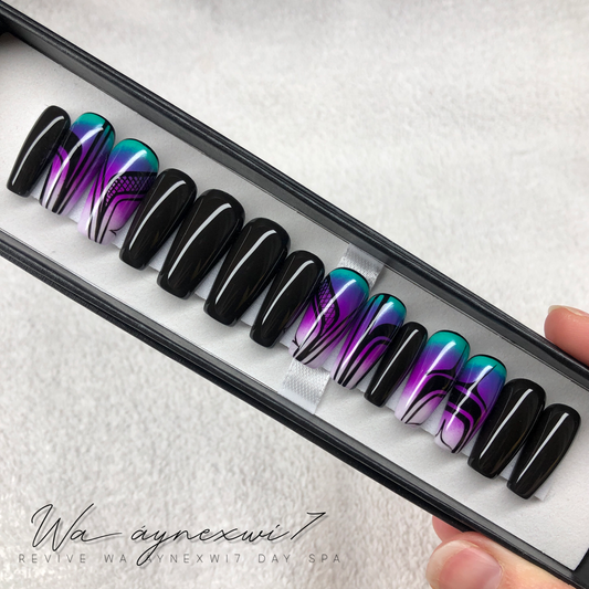 📦READY TO SHIP📦 Breathtaking Ombré + Chrome: Small Tradish Coffin